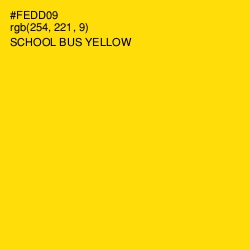 #FEDD09 - School bus Yellow Color Image